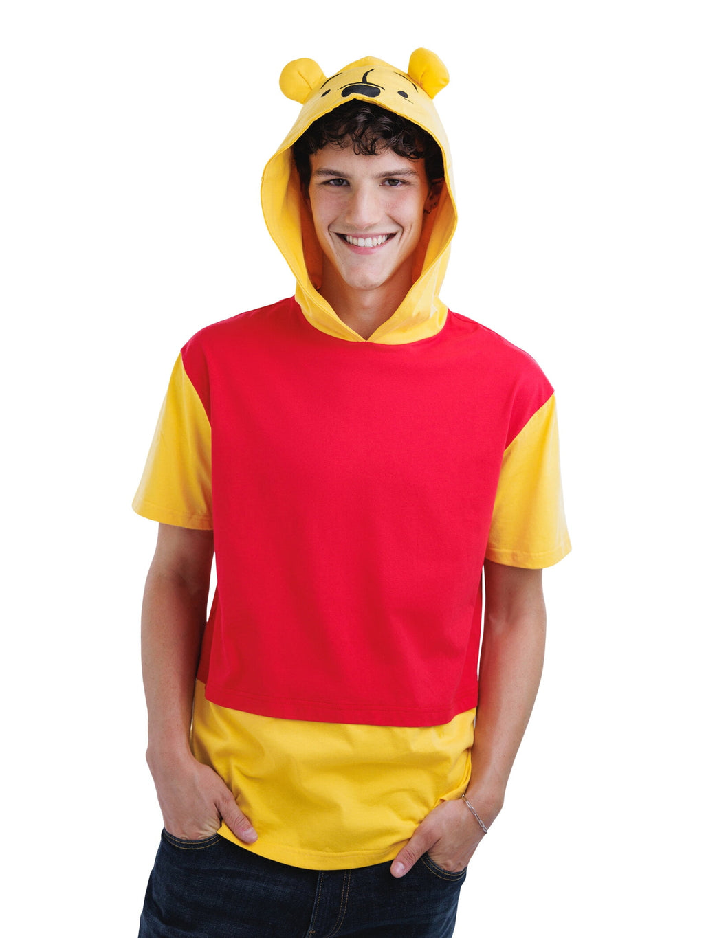 Disney Winnie the Pooh Little Boys' Cosplay Short Sleeve Hooded T-Shirt Eeyore Blue Grey