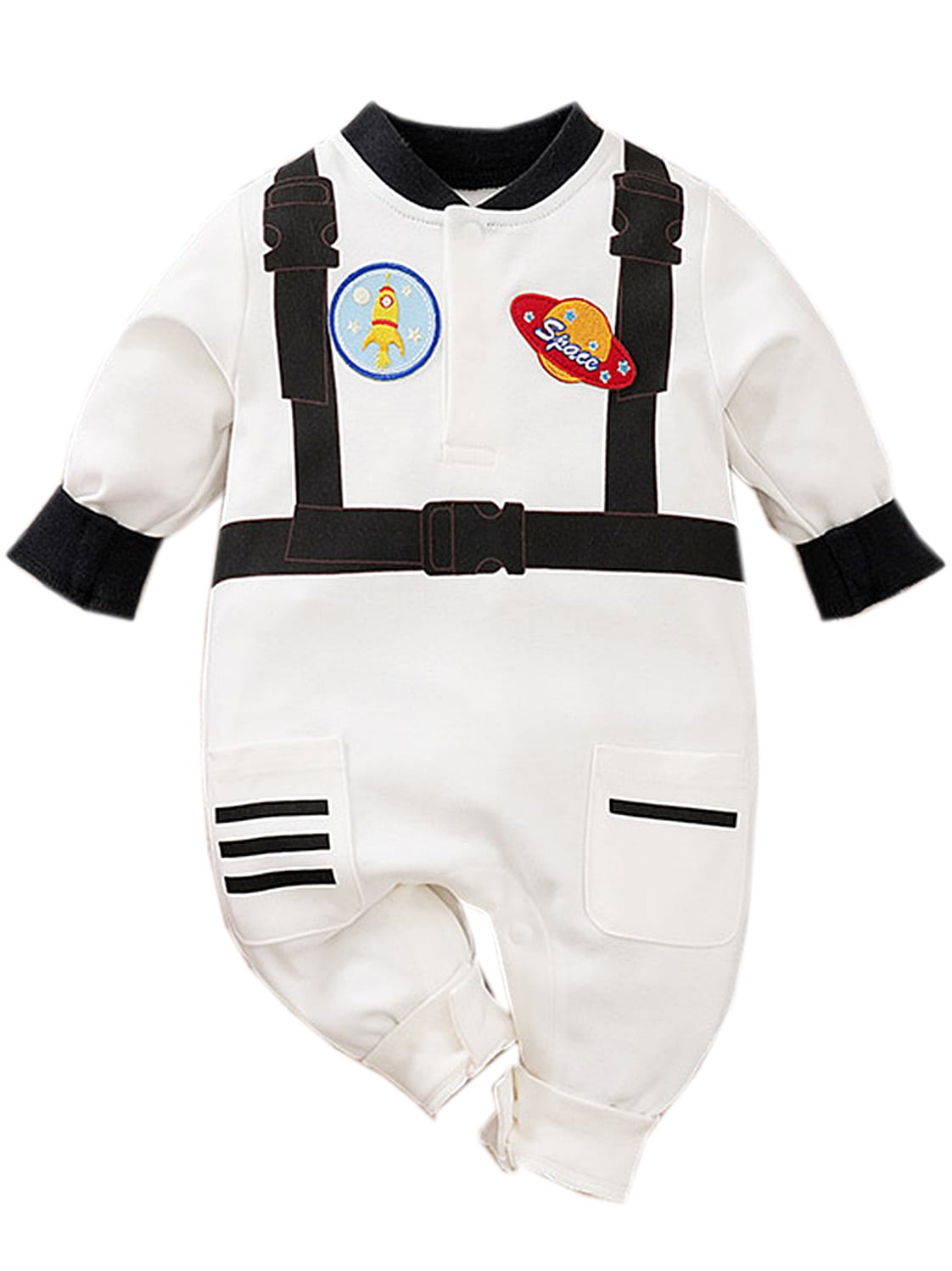 WIBACKER Baby Infant Boy Armor Printed Outfits 100% Cotton Newborn Boy Cosplay Party Jumpsuit Halloween Christmas Rompers