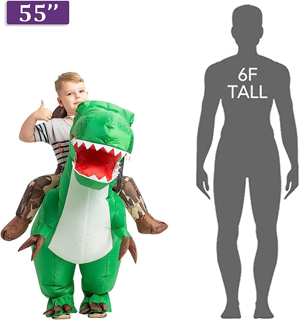 GOOSH 48 inch Inflatable Dinosaur Costume for Kids, Kids Halloween Costume for Unisex Boys Girls, Funny Blow Up Costumes for Halloween Party Cosplay