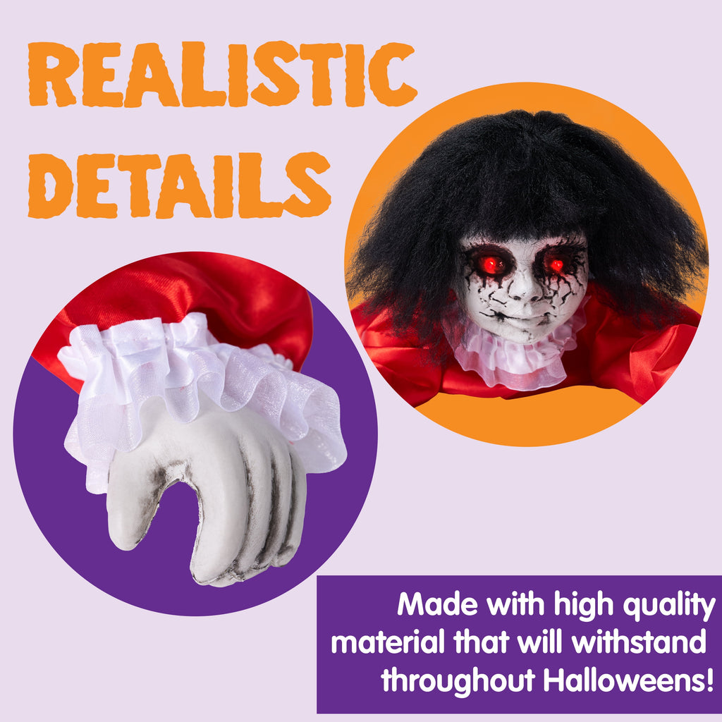 Joyfy Halloween Decorations Outdoor Groundbreaker Creepy Life Size Light Up Climbing Zombie Groundbreaker with Sound,Motion Activated Halloween Decorations Haunted House Decorations