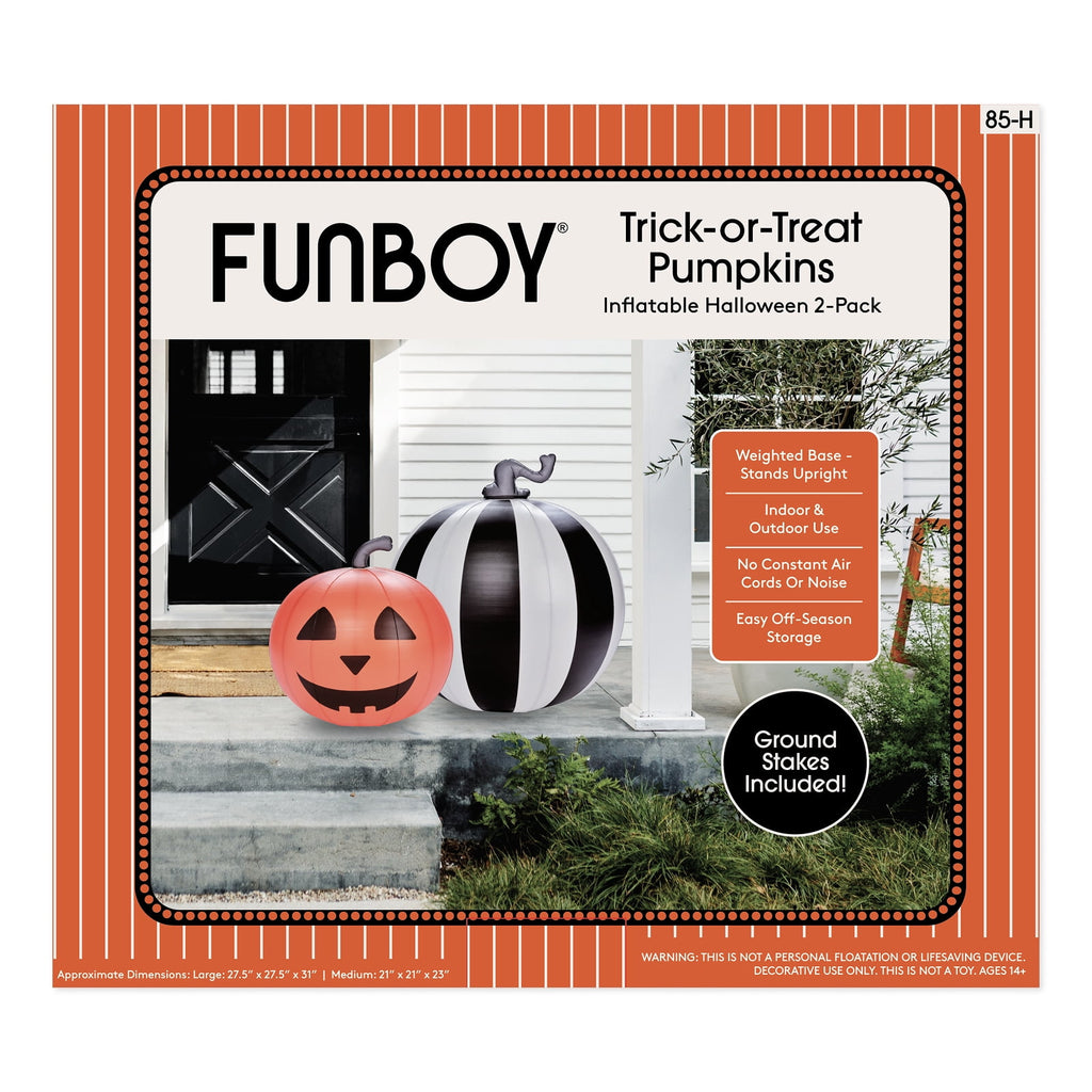 FUNBOY Inflatable Pumpkin Halloween Decorations Outdoor, 2-Pack
