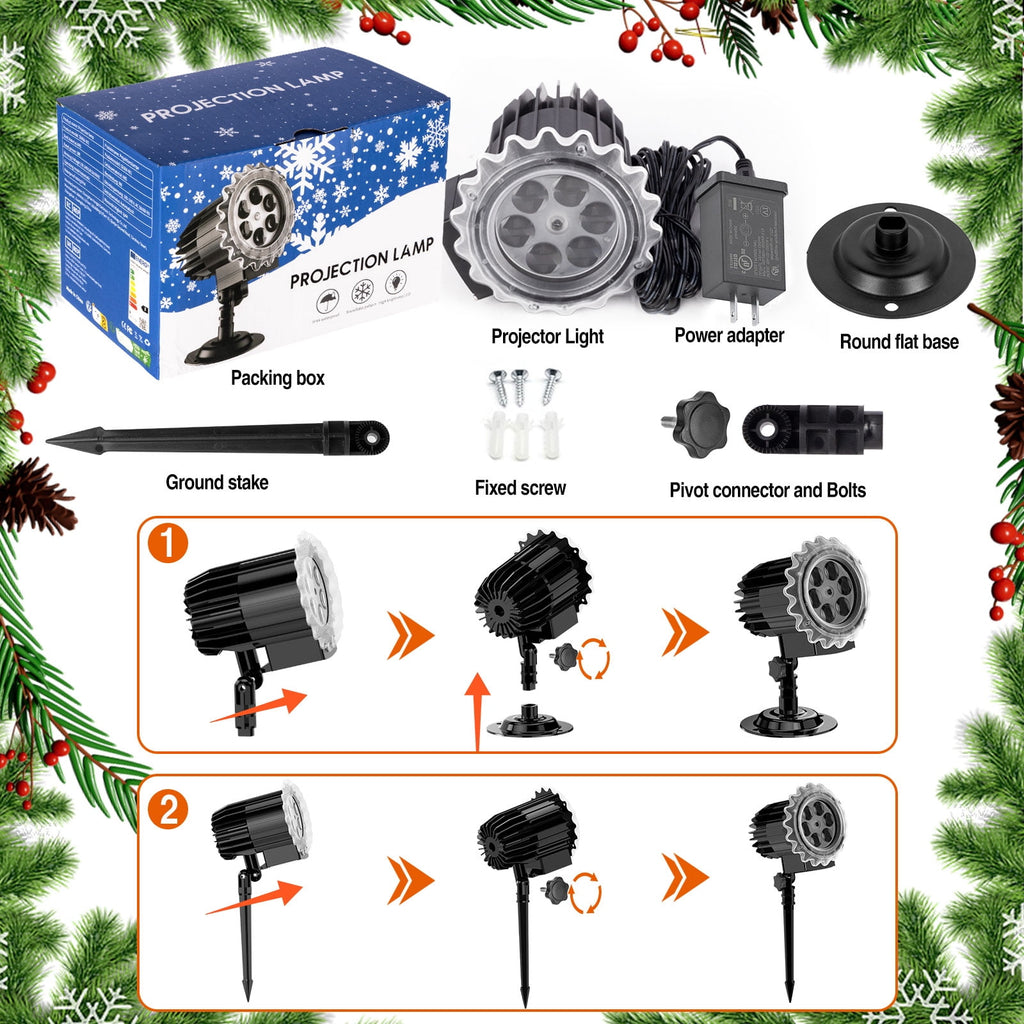 Small Owl Double-Tube Blizzard Projection light, holiday decoration ambient light, Christmas Halloween laser light, light show, waterproof function, indoor home, Christmas gift, wedding