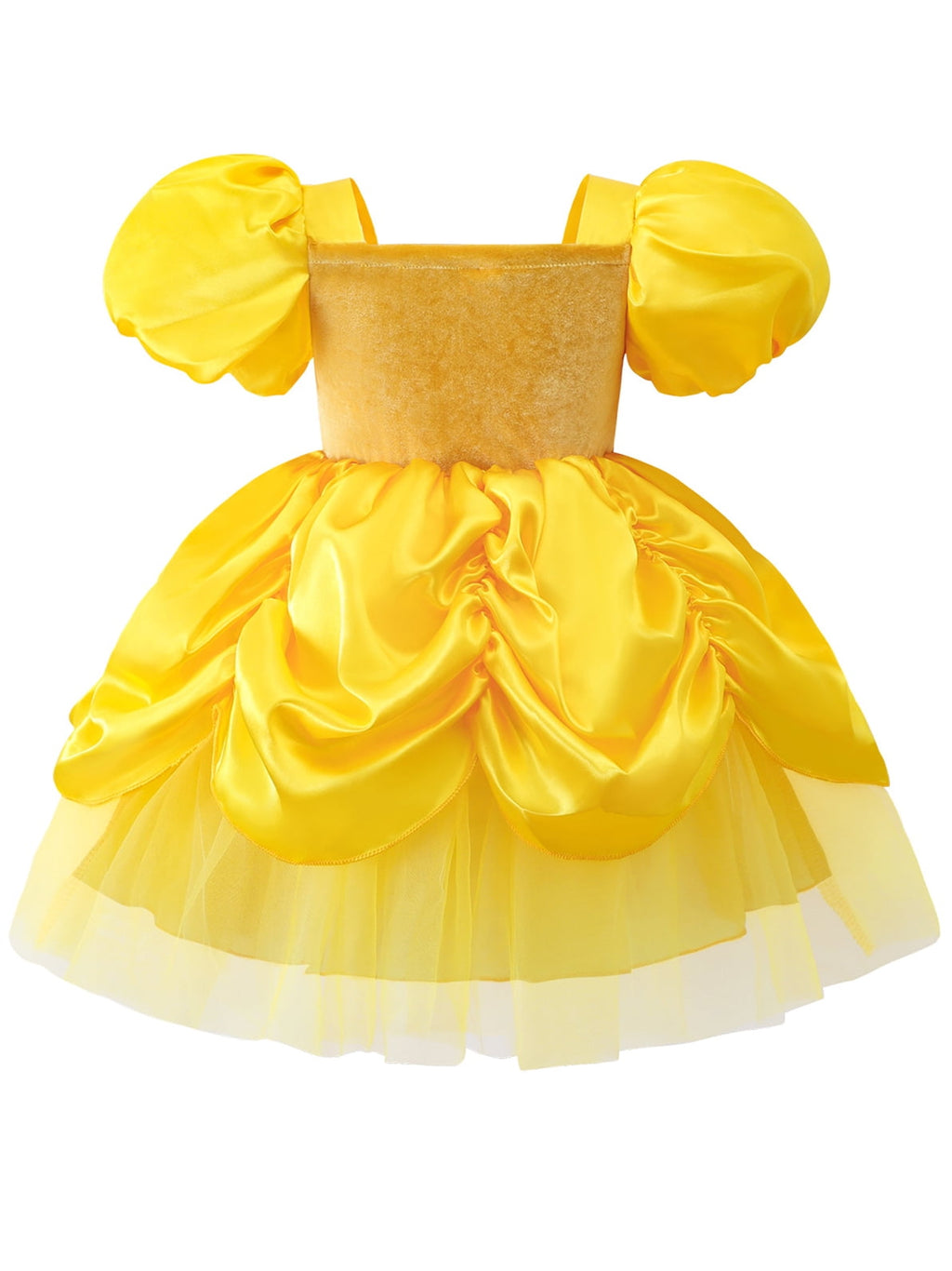 WIBACKER Infant Baby Girl Princess Dress Toddler Yellow Ball Gown Fancy Costume for Birthday Halloween Christmas Party