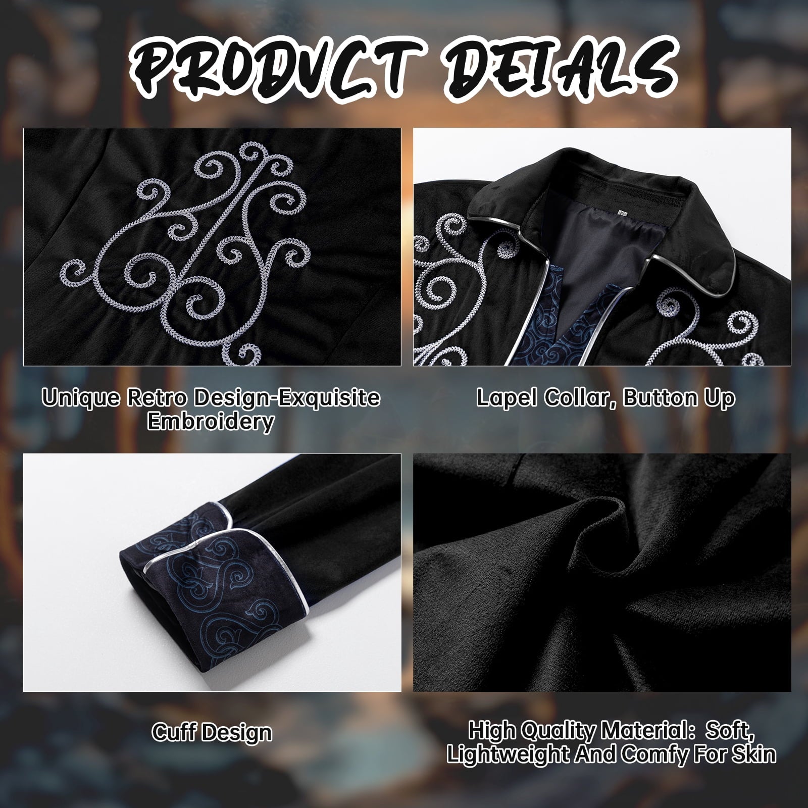 MYATED Medieval Steampunk Tailcoat for Men,Gothic Victorian Frock Coat Renaissance Pirate Jackets Halloween Party Cosplay Costumes,Blue,S