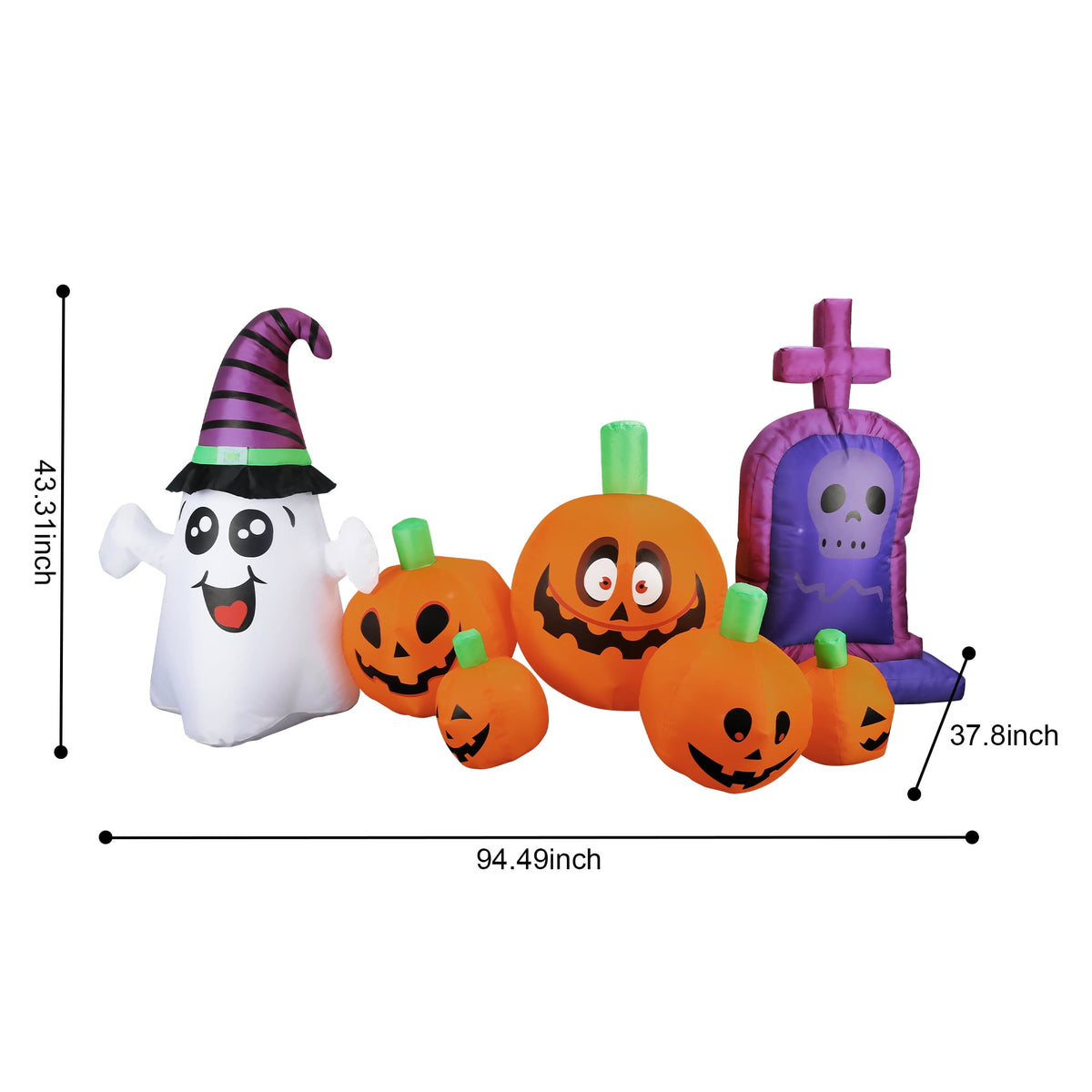 MAGOTAN 5 FT Halloween Inflatables Cape Pumpkin Outdoor Decorations Cape Pumpkin Halloween Inflatable Blow Up Halloween Cape Pumpkin Decoration Build-in LED Lights