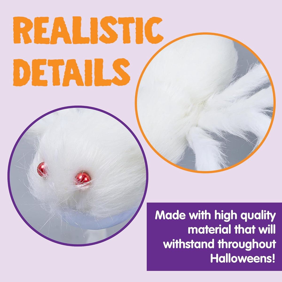 Joyfy 5 ft Scary Giant Spider Halloween Decorations Outdoor,Poseable Spider Lifelike Hairy Prop for Yard,Haunted House,Tree or Porch Party Decorations,Black