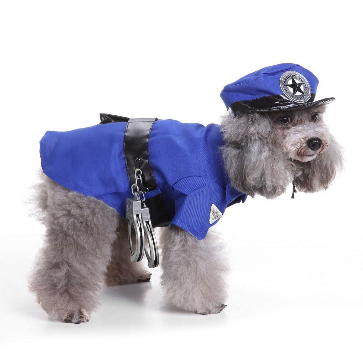 OZMI Halloween Cosplay Clothing Pet Police Costume Wear-resisting Dog Cat Police Uniform for All Kinds of Puppies M