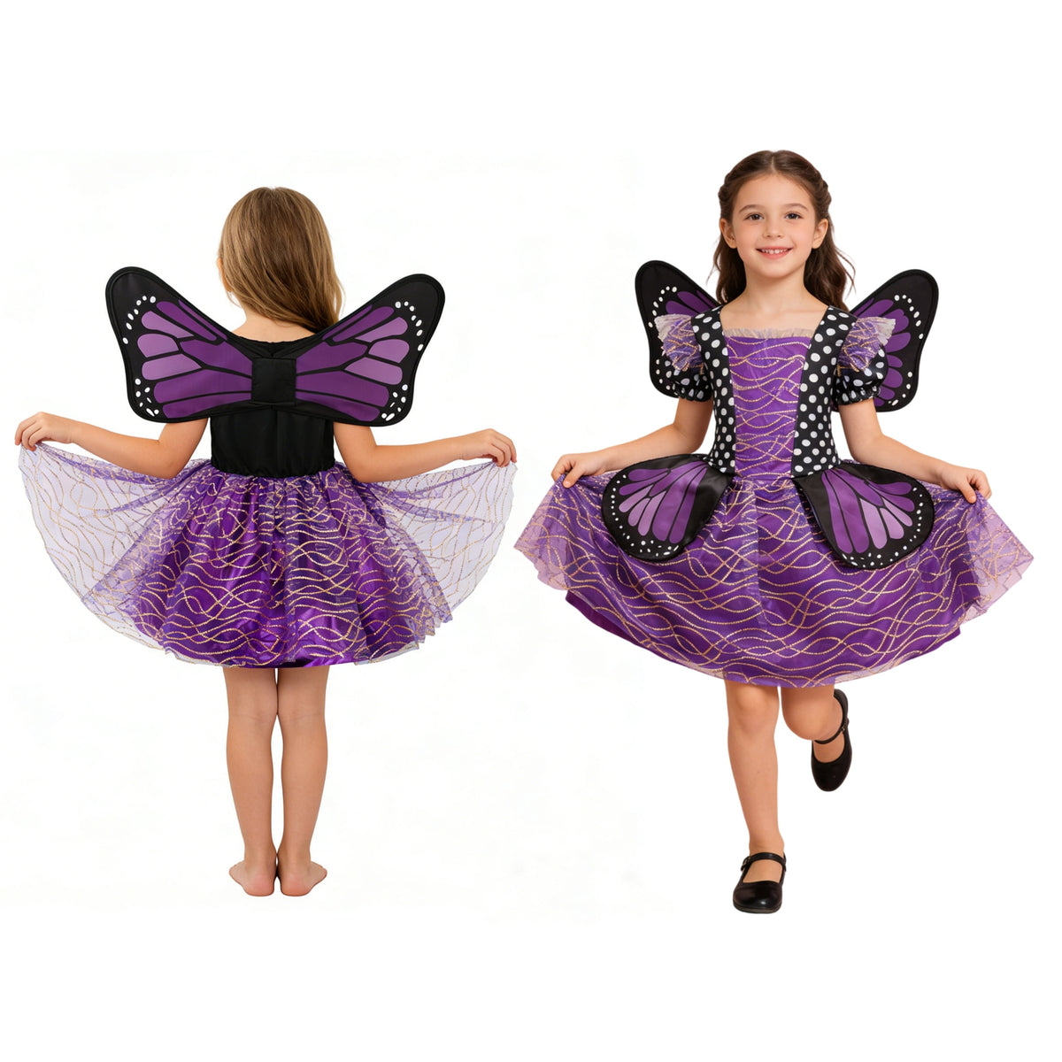 CZKHPTY Girls 3D Butterfly Fairy Tutu Dress, Whimsical Garden Princess Pretend Play Fancy Outfit, Sizes 3-4Y