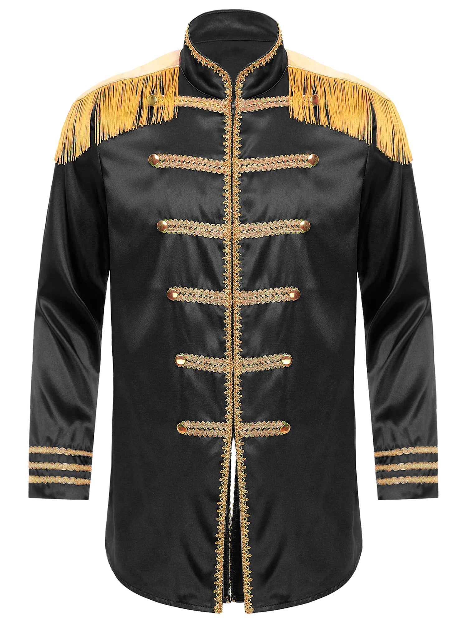 Eandarui Men's Halloween SGT Sergeant Pepper Costume Jacket Fancy Dress Hippie Music Star 1960s Shirt Red M