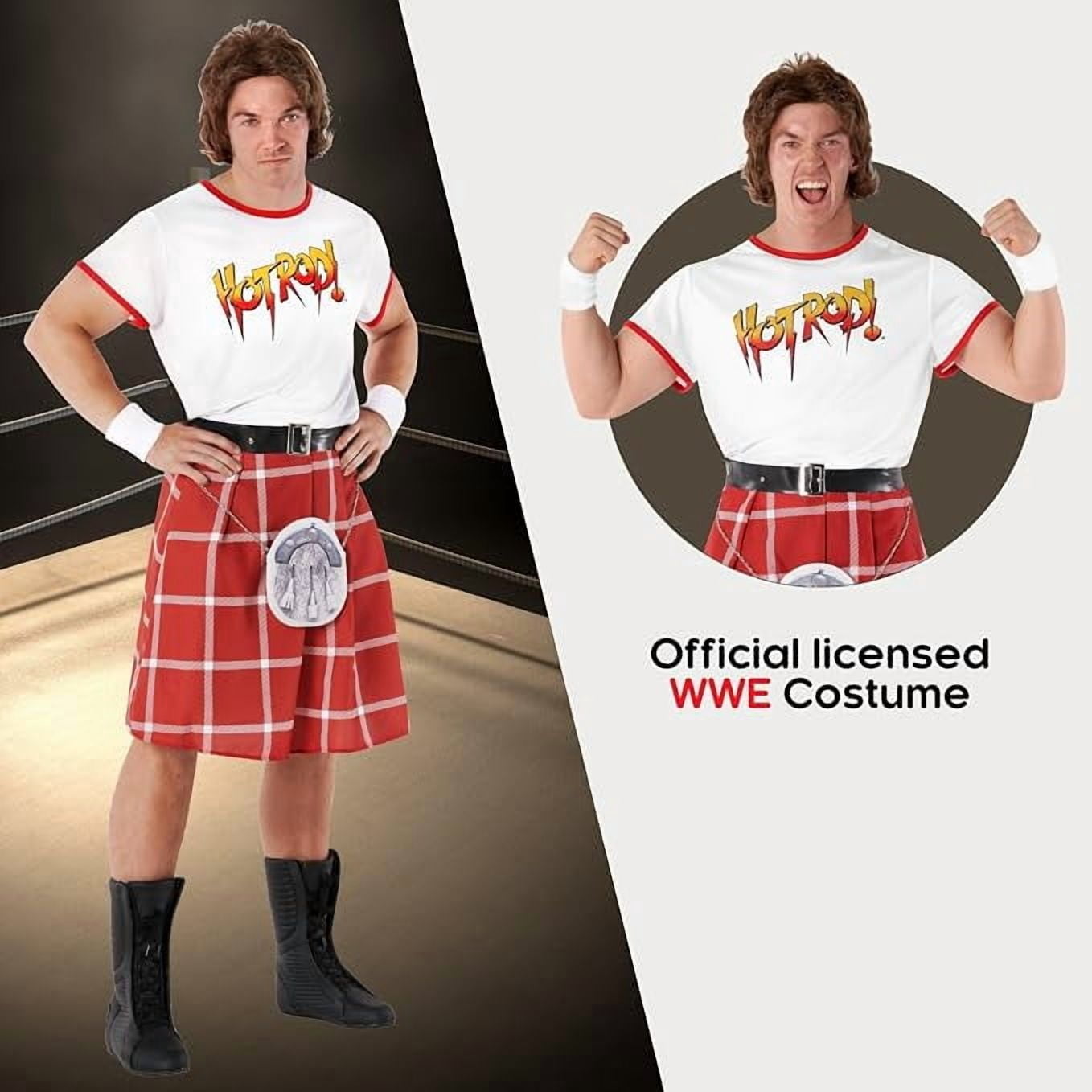 Morph Morph Rowdy Roddy Piper Costume for Men | Wwe Elite Roddy Piper Wrestling Costume | Adult Wrestling Costumes Halloween Costume for Men Multicolored Large