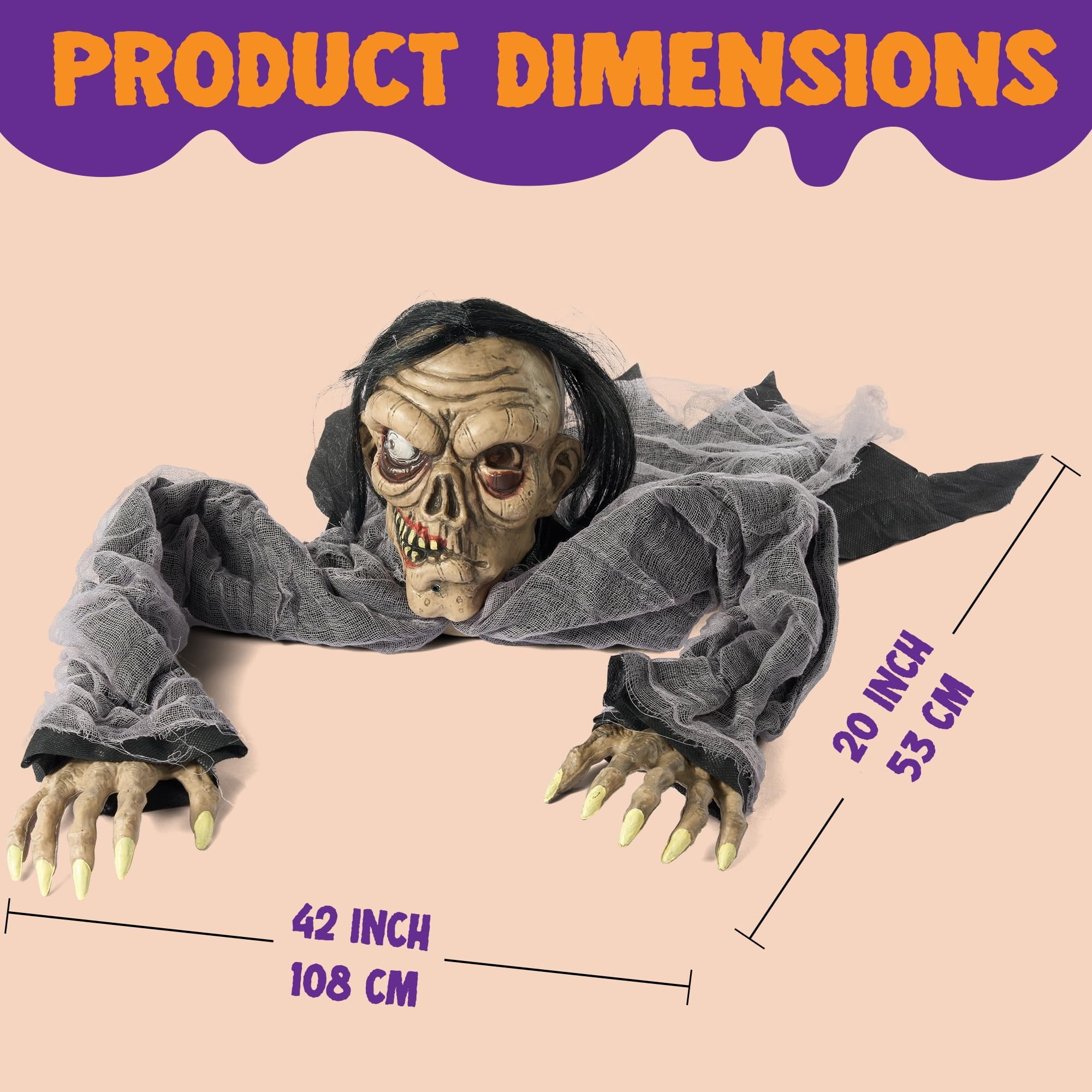 Joyfy Halloween Groundbreaker Halloween Decorations Zombie with Sound and Flashing Eyes,Outdoor Scary Halloween Yard Decorations