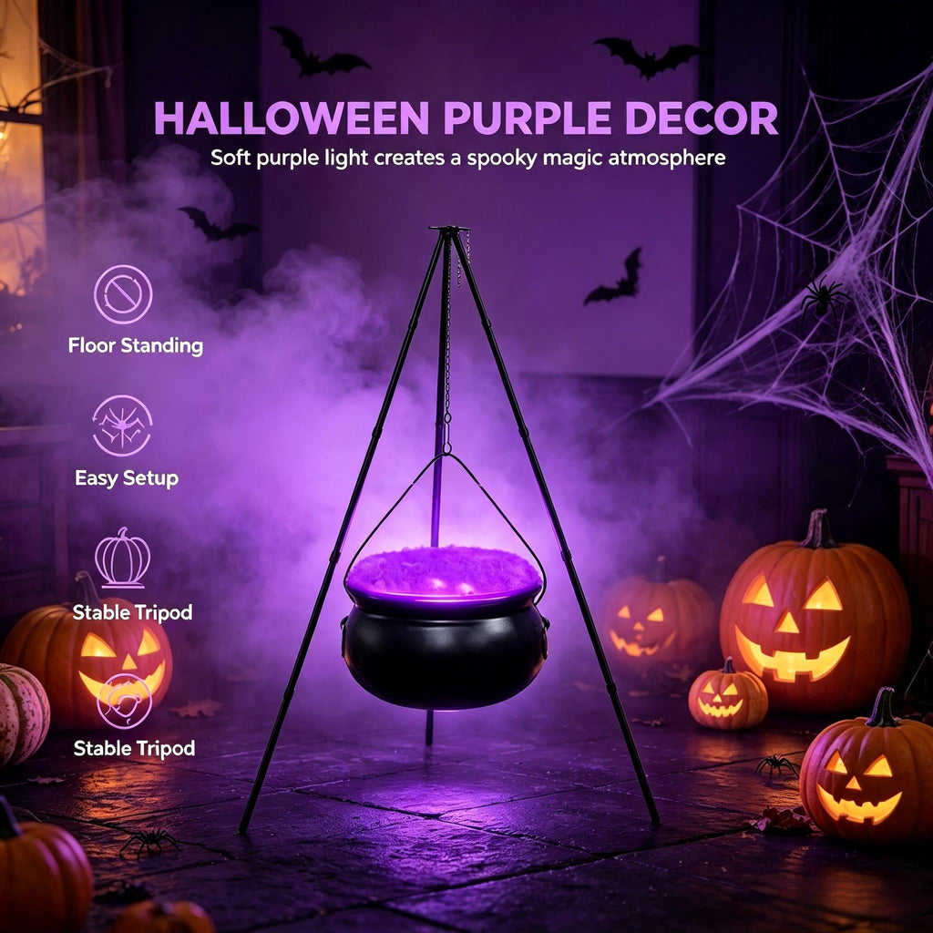 Muecwrye Halloween Decorations Outdoor, Halloween Clearance! Halloween Witches Cauldron with Lights, DIY Bubbling Cauldron Set Decor for Home Porch Outside, Halloween Party Supplies( Without Tripod)