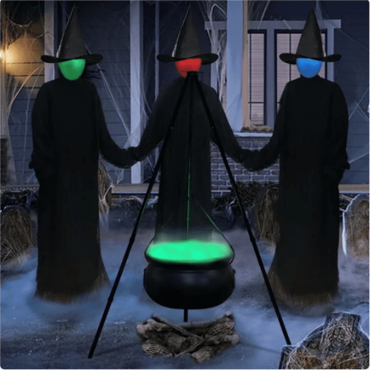 Tepsmf Large Cauldron Outdoor Halloween Decor, On Tripod, Plastic Cauldron Witch Halloween Decorations for Porch Yard, Halloween Party Supplies
