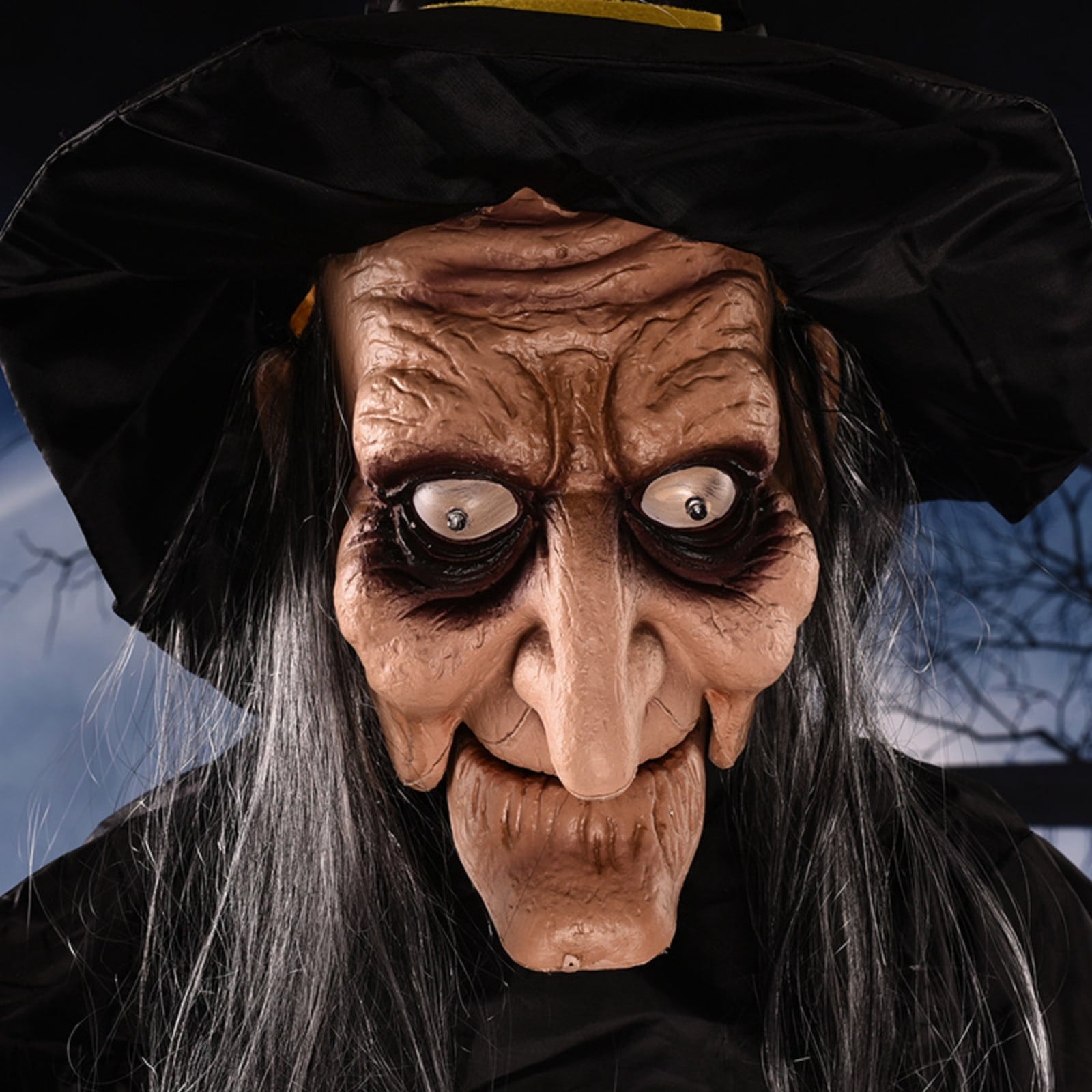 Halloween - Sound Activated Electric Moving Witch Toy for Halloween, Horror Animated Decoration Props for Bar and Outdoor, Scary Witch with Motion Sensor