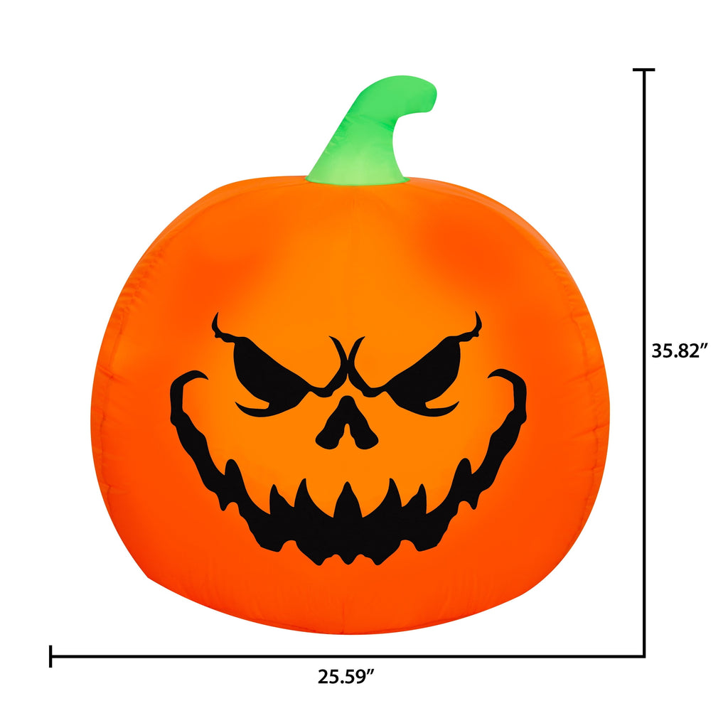 Reversible Jack-o'-Lantern Airblown Yard Inflatable, Multicolor, 3', Halloween by Way To Celebrate