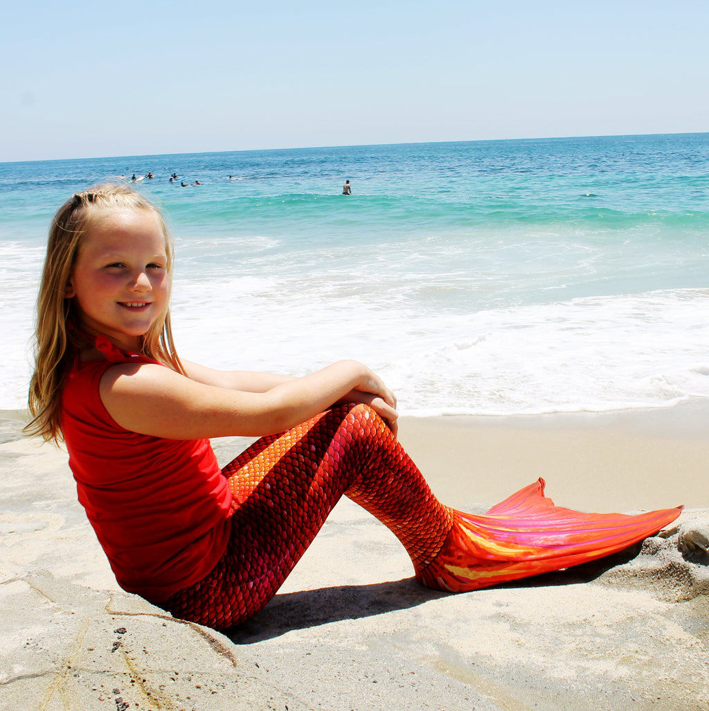Sun Tail Mermaid Blue Lagoon Tail Skin, Size Child Extra Large (Monofin Not included) for Girls