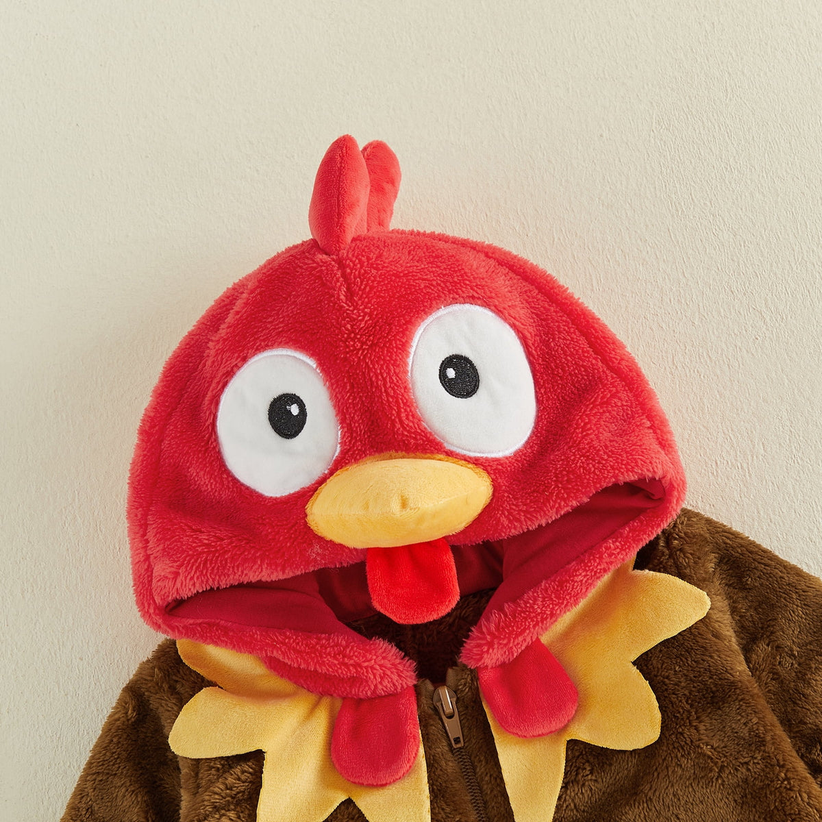 RUINIXCW Toddler Baby Boy Girl Thanksgiving Turkey Costume Newborn Baby Fall Winter Outfit Warm Fleece Hooded Jumpsuit Infant Zipper Romper Snowsuit